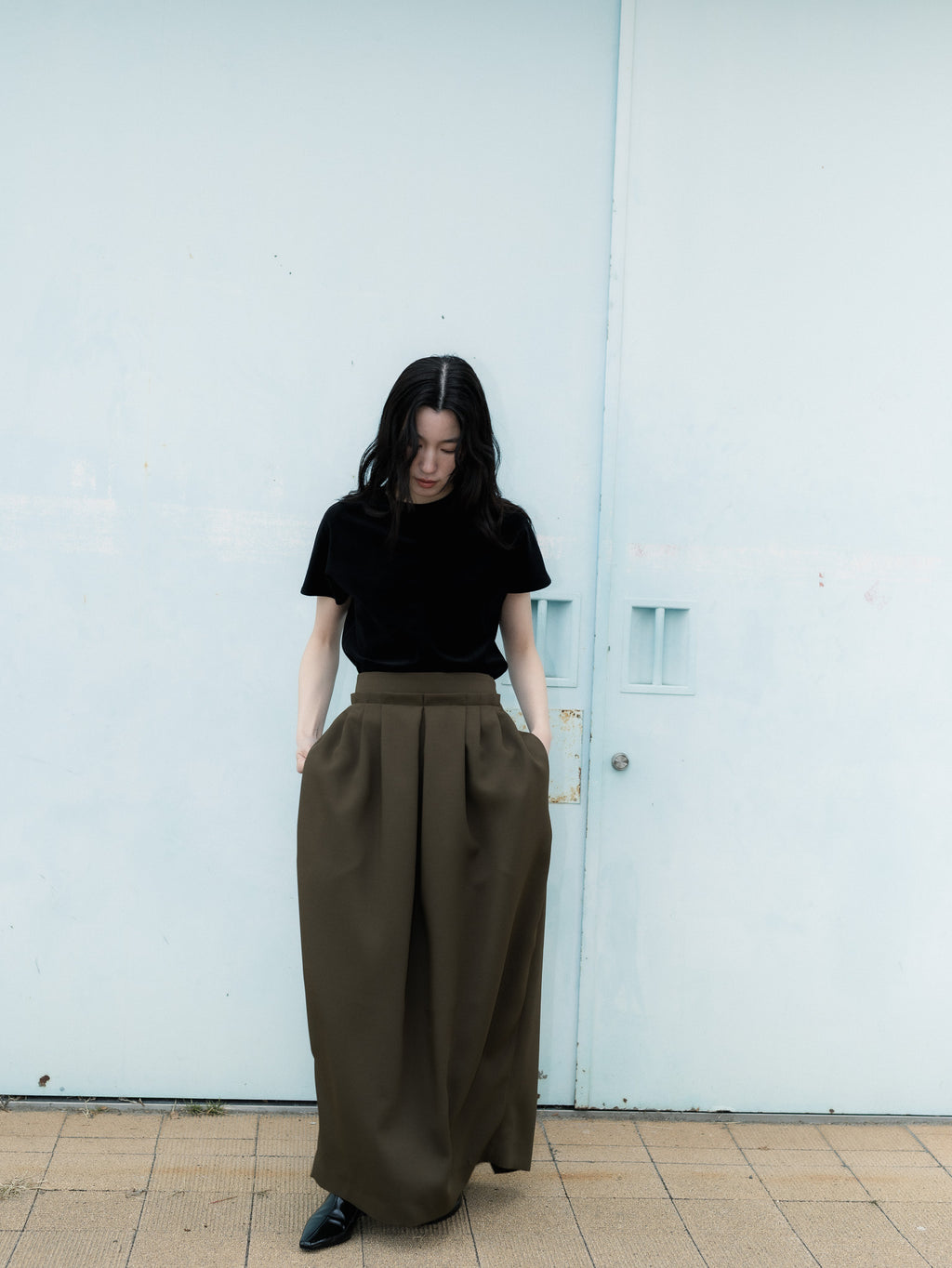 【PRE ORDER】EASY DRAPE SKIRT/Olive