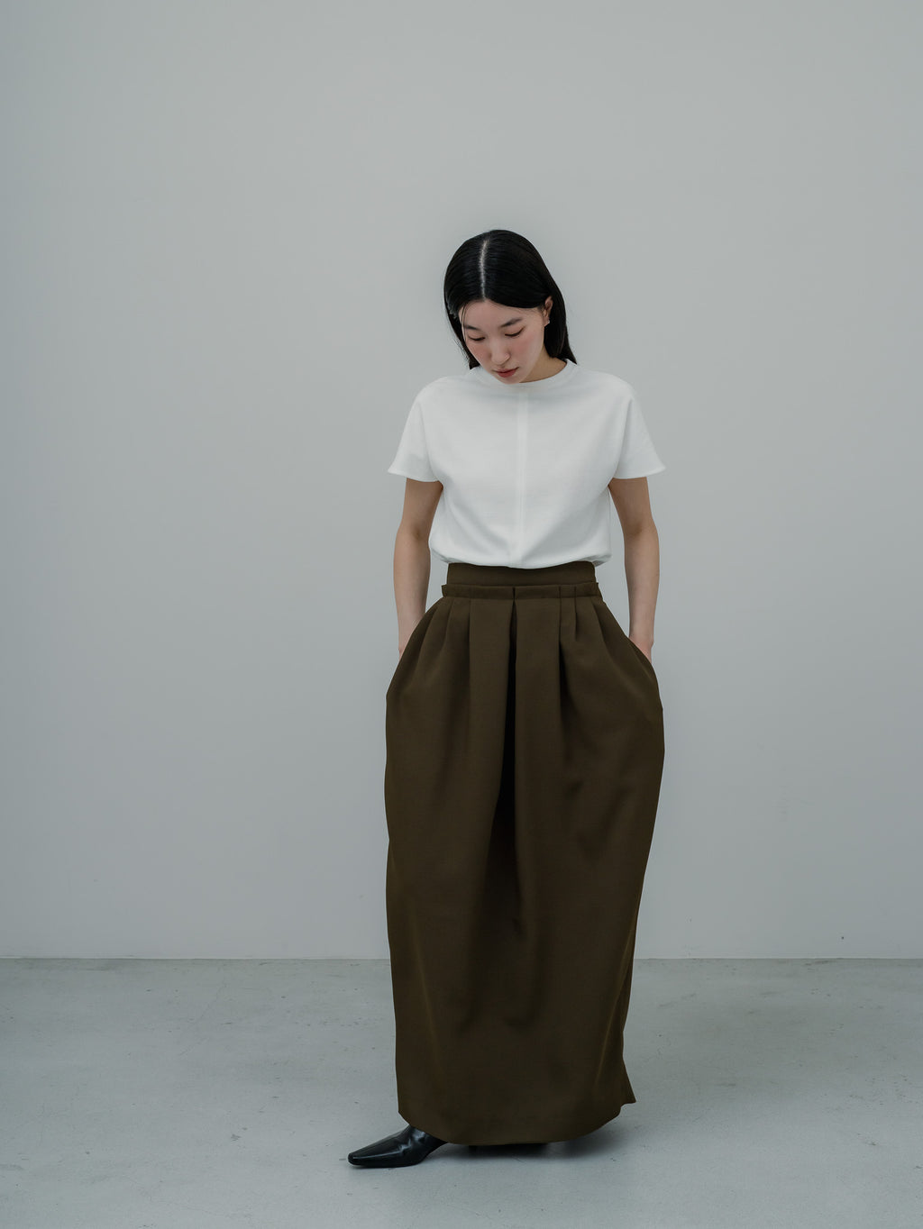 【PRE ORDER】EASY DRAPE SKIRT/Olive