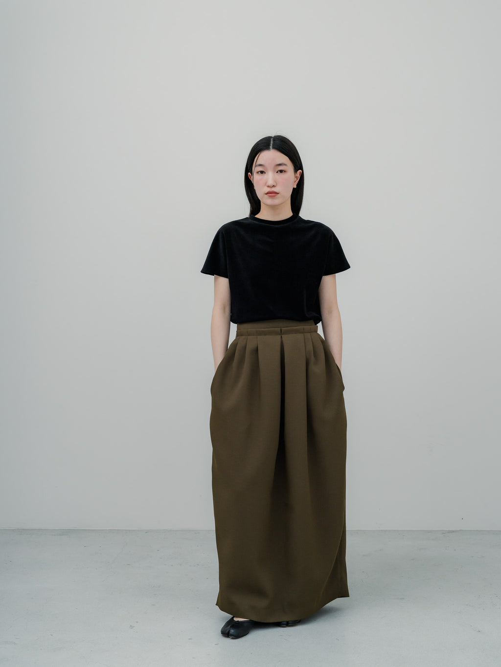 【PRE ORDER】EASY DRAPE SKIRT/Olive