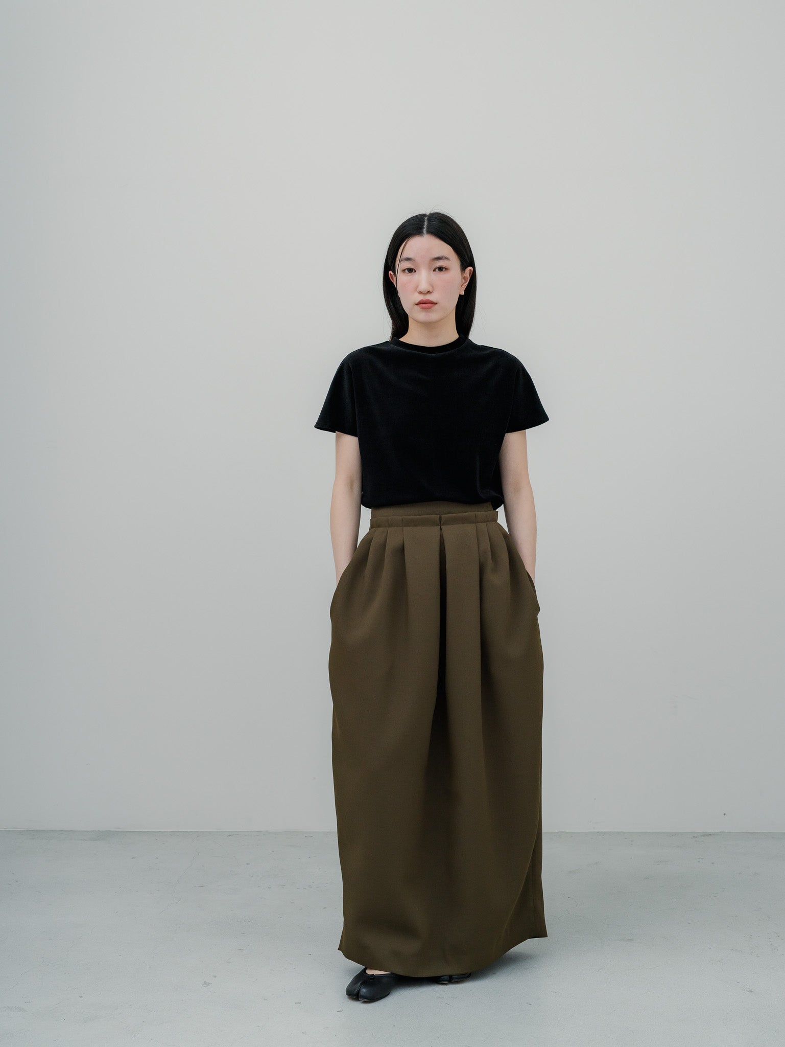 【PRE ORDER】EASY DRAPE SKIRT/Olive
