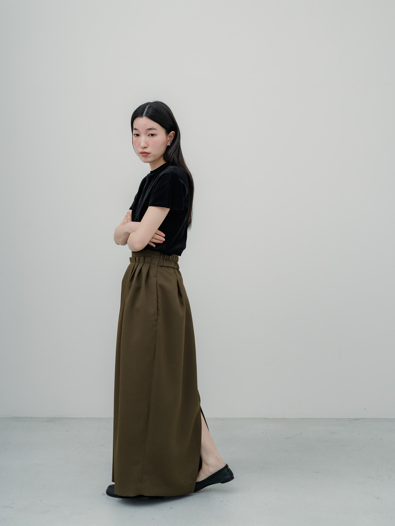 【PRE ORDER】EASY DRAPE SKIRT/Olive