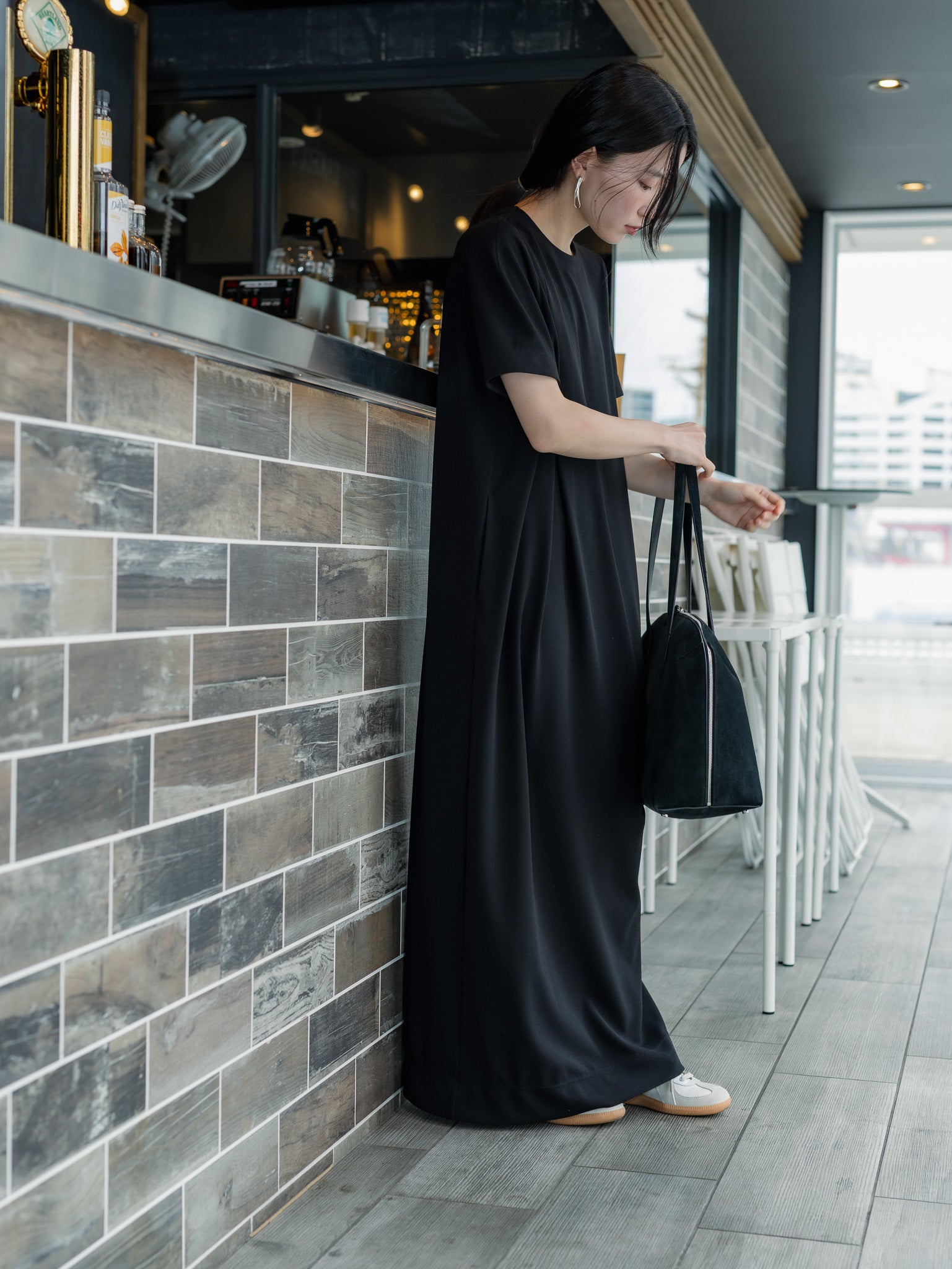 【PRE ORDER】SILKY TECH DRESS/Black