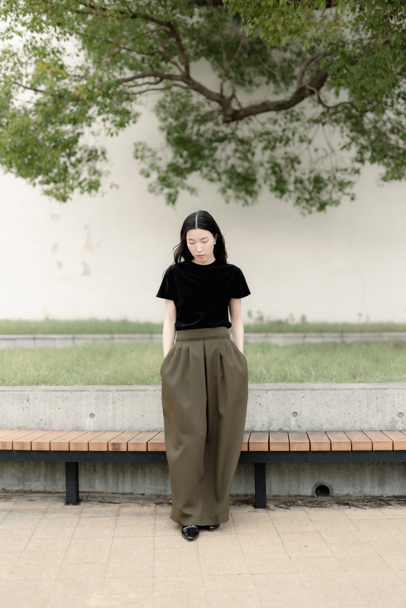【PRE ORDER】EASY DRAPE SKIRT/Olive
