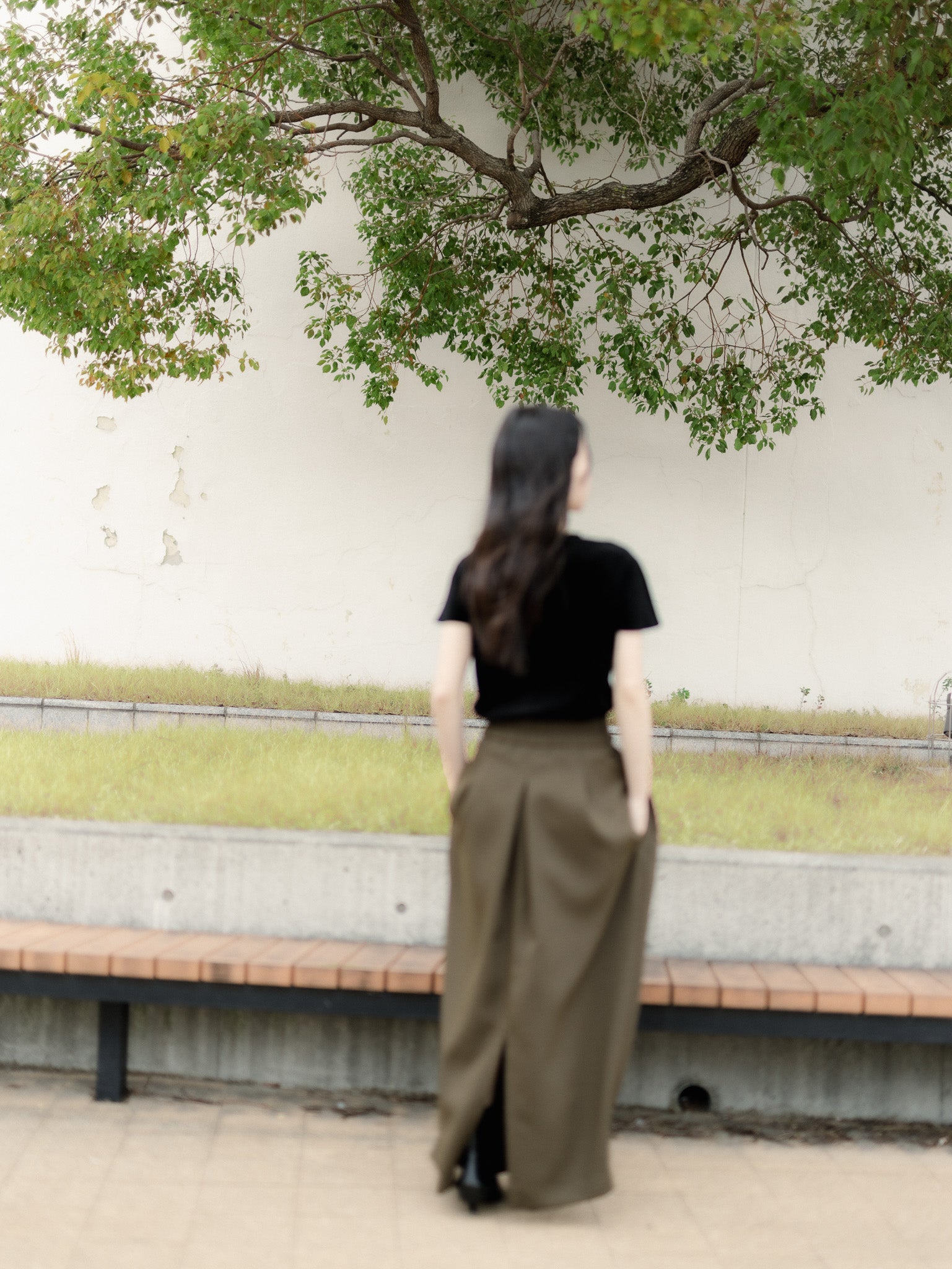 【PRE ORDER】EASY DRAPE SKIRT/Olive