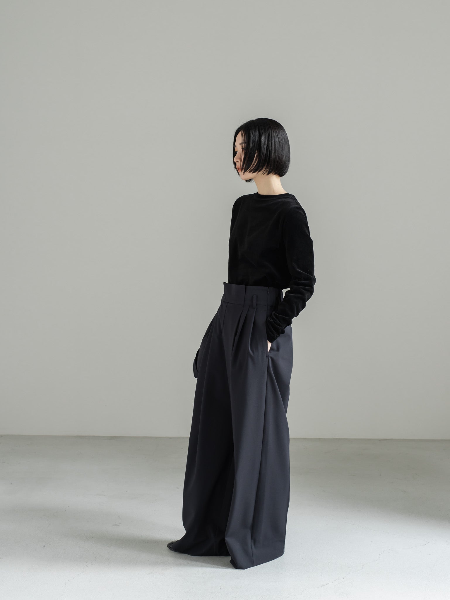 【PRE ORDER】FOLD HIGH PANTS - NAVY