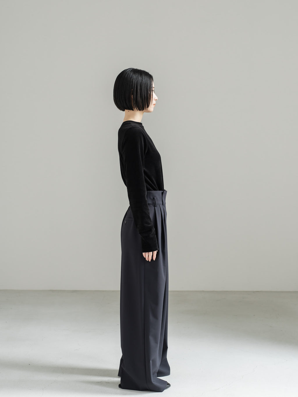 【PRE ORDER】FOLD HIGH PANTS - NAVY