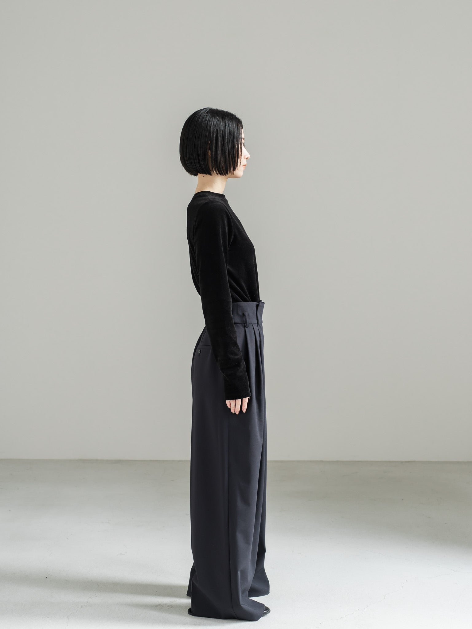 【PRE ORDER】FOLD HIGH PANTS - NAVY