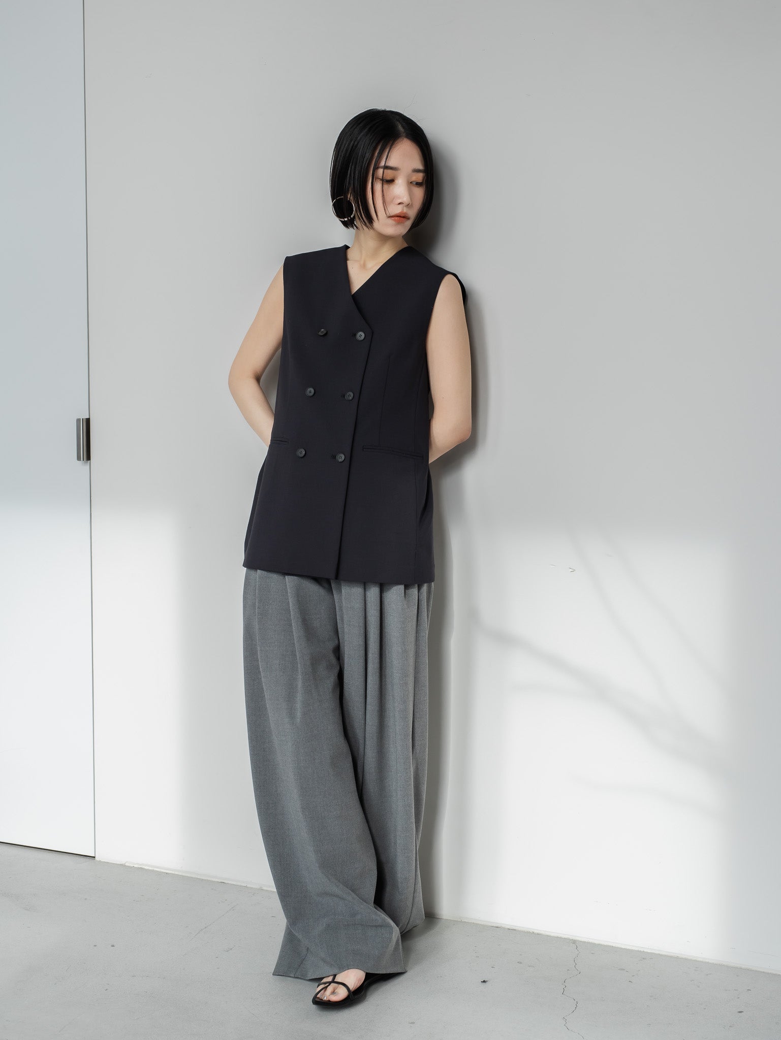 【PRE ORDER】FOLD HIGH PANTS - GRAY