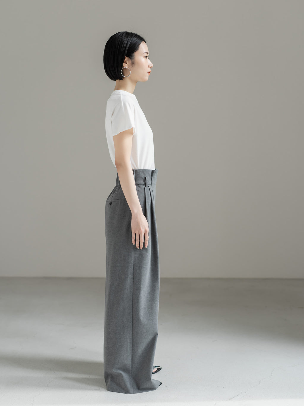 【PRE ORDER】FOLD HIGH PANTS - GRAY