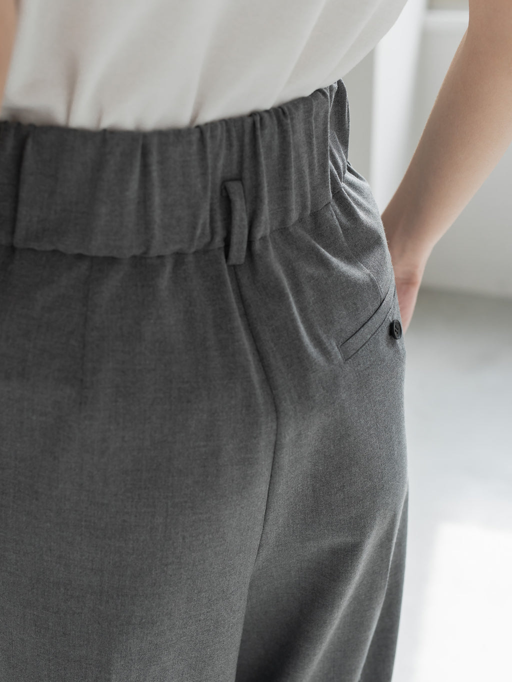 【PRE ORDER】FOLD HIGH PANTS - GRAY