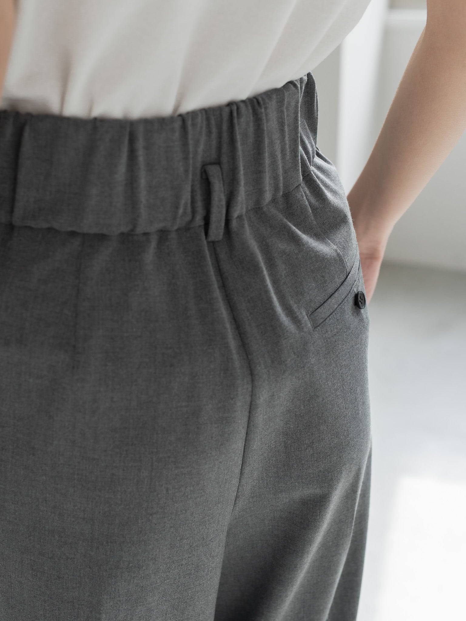 【PRE ORDER】FOLD HIGH PANTS - GRAY