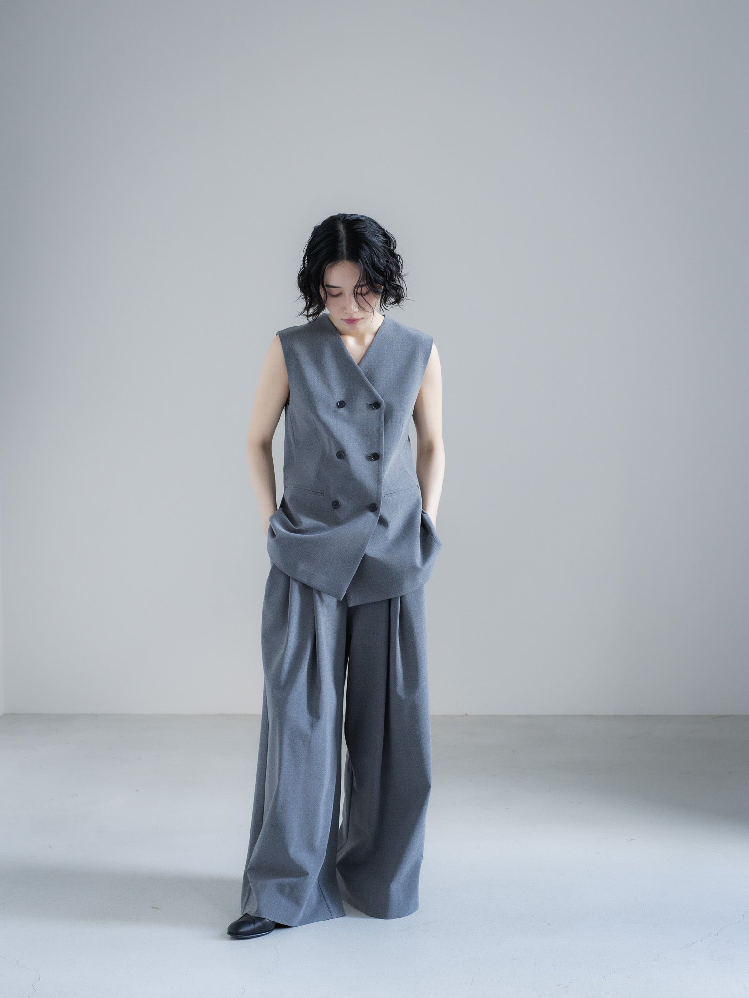 【PRE ORDER】FOLD HIGH PANTS - GRAY