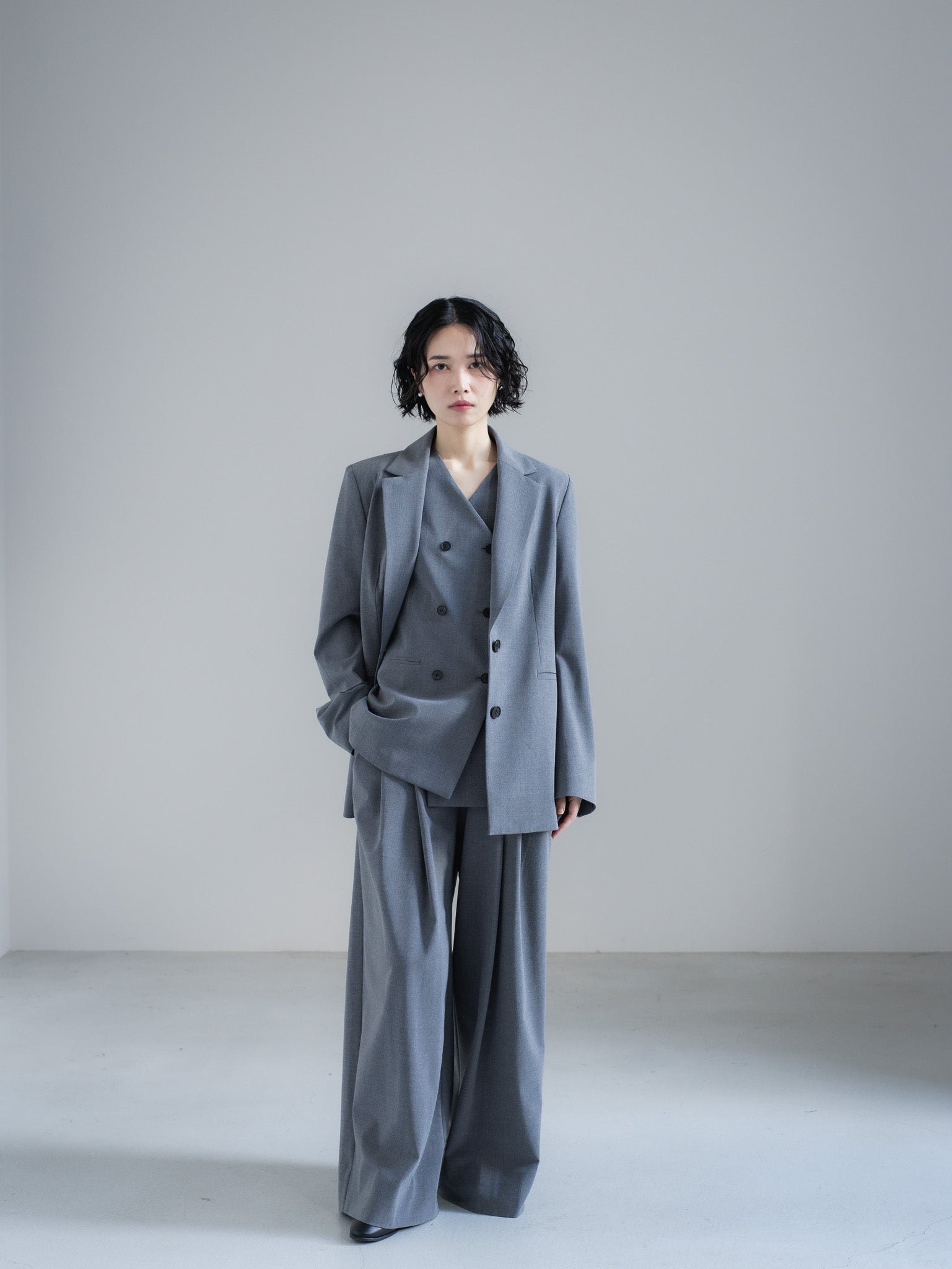 【PRE ORDER】FOLD HIGH PANTS - GRAY
