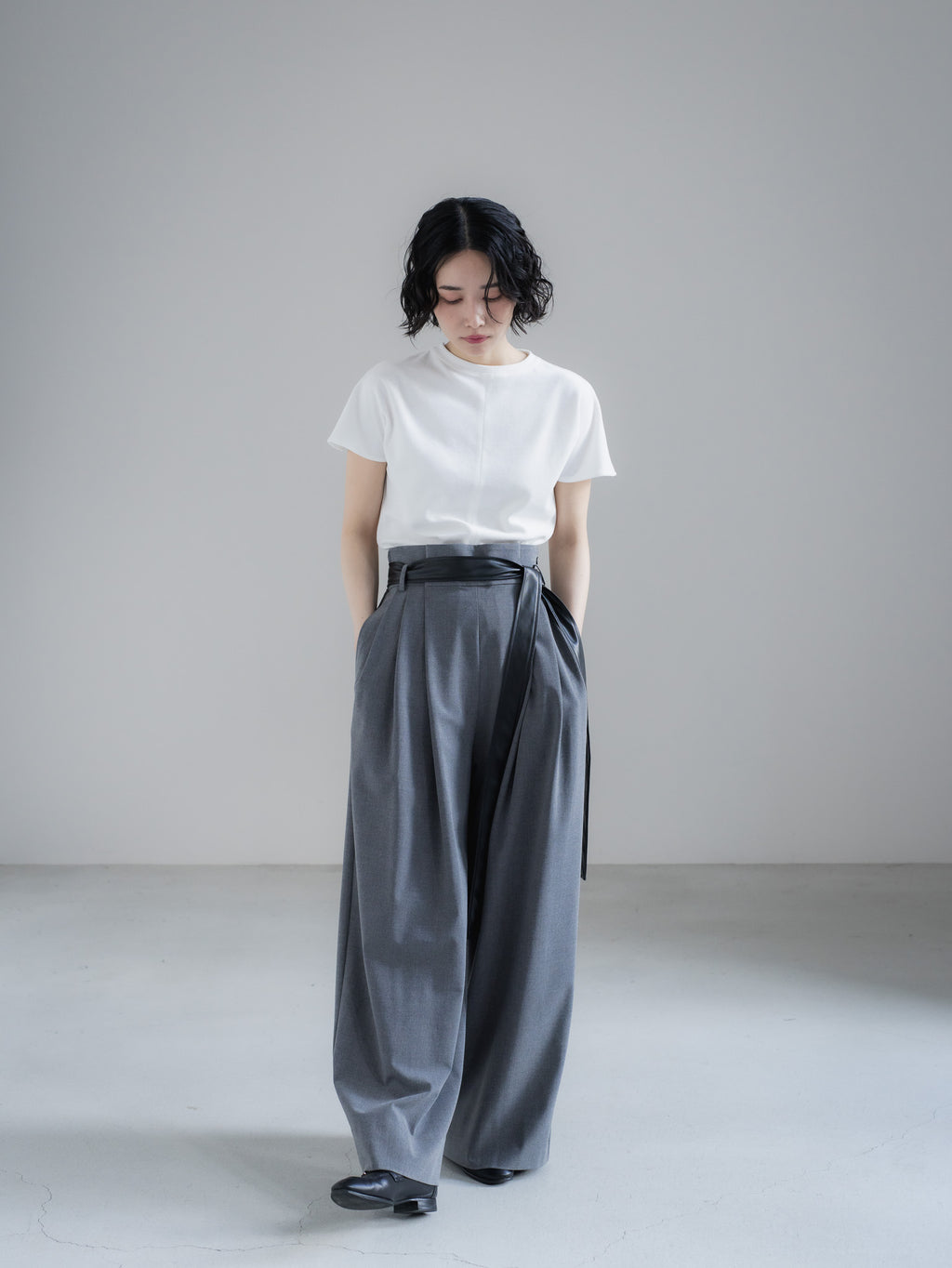 【PRE ORDER】FOLD HIGH PANTS - GRAY