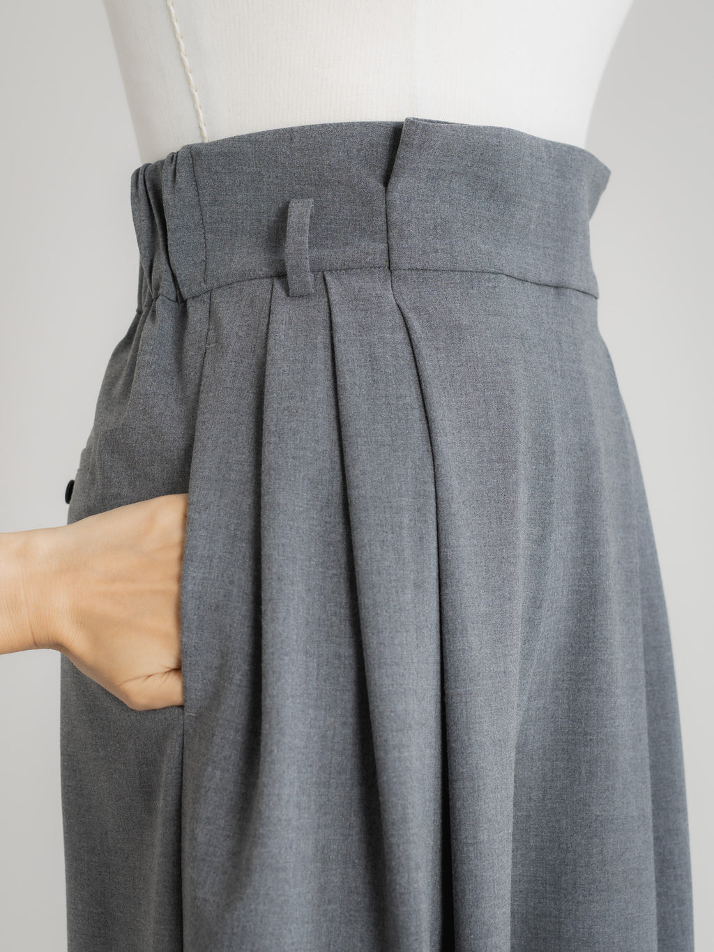 【PRE ORDER】FOLD HIGH PANTS - GRAY