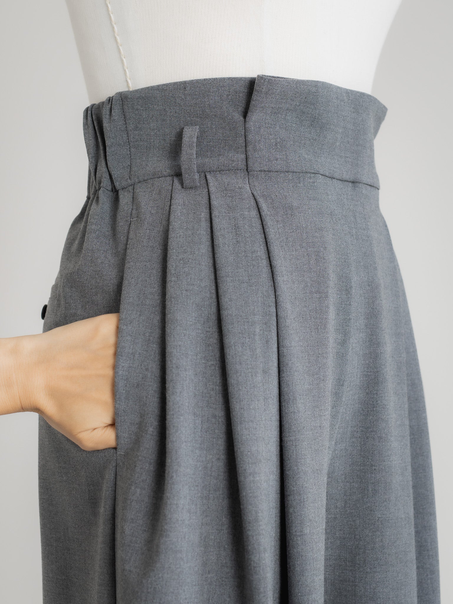 【PRE ORDER】FOLD HIGH PANTS - GRAY