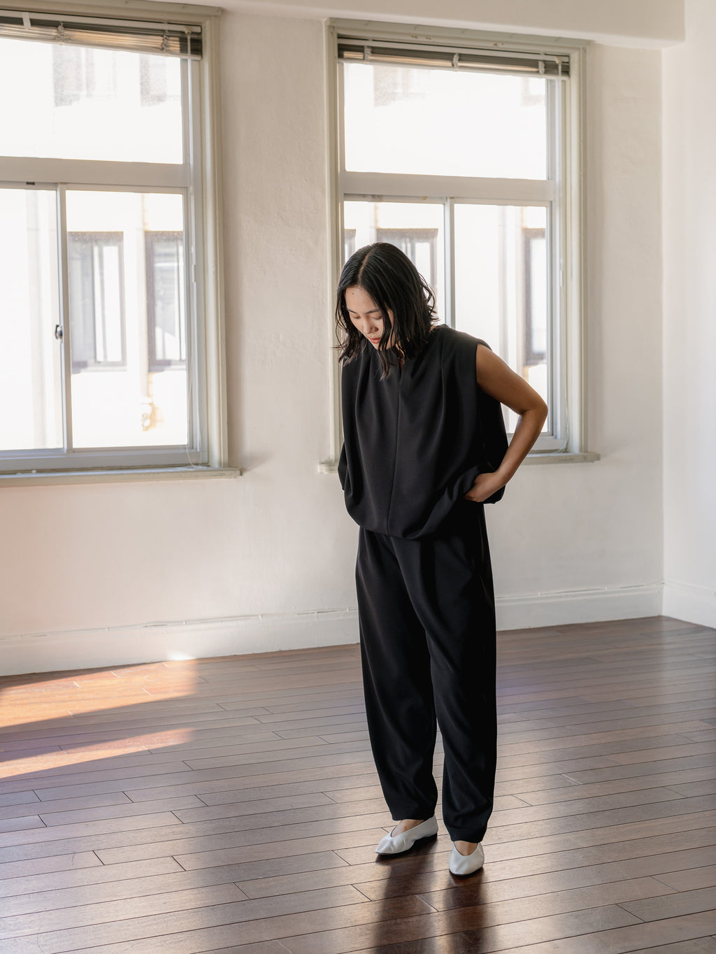 SILKY TECH TOP/Black