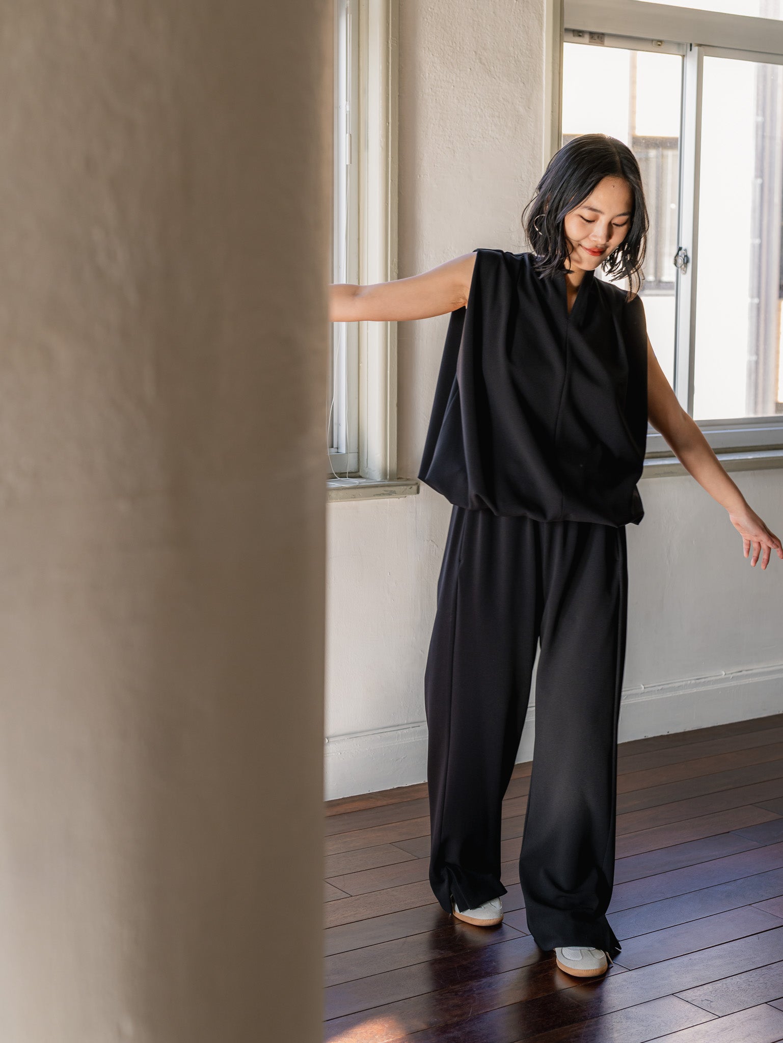 SILKY TECH TOP/Black