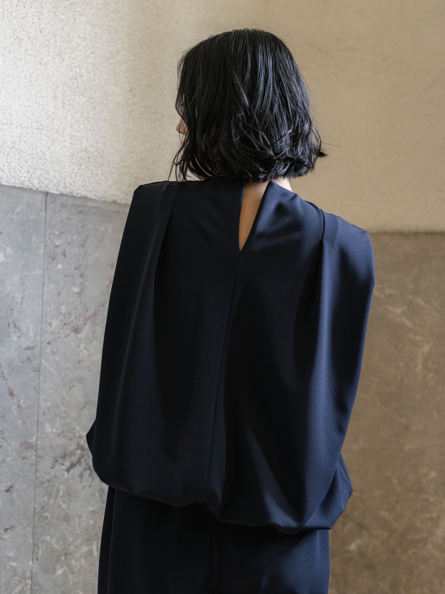 SILKY TECH TOP/Navy