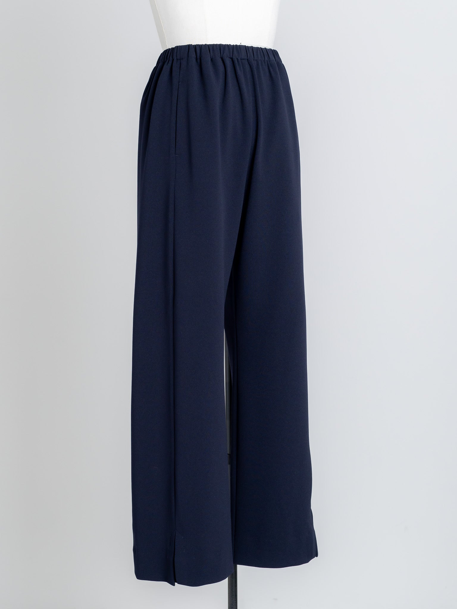 SILKY SLIT PANTS/Navy