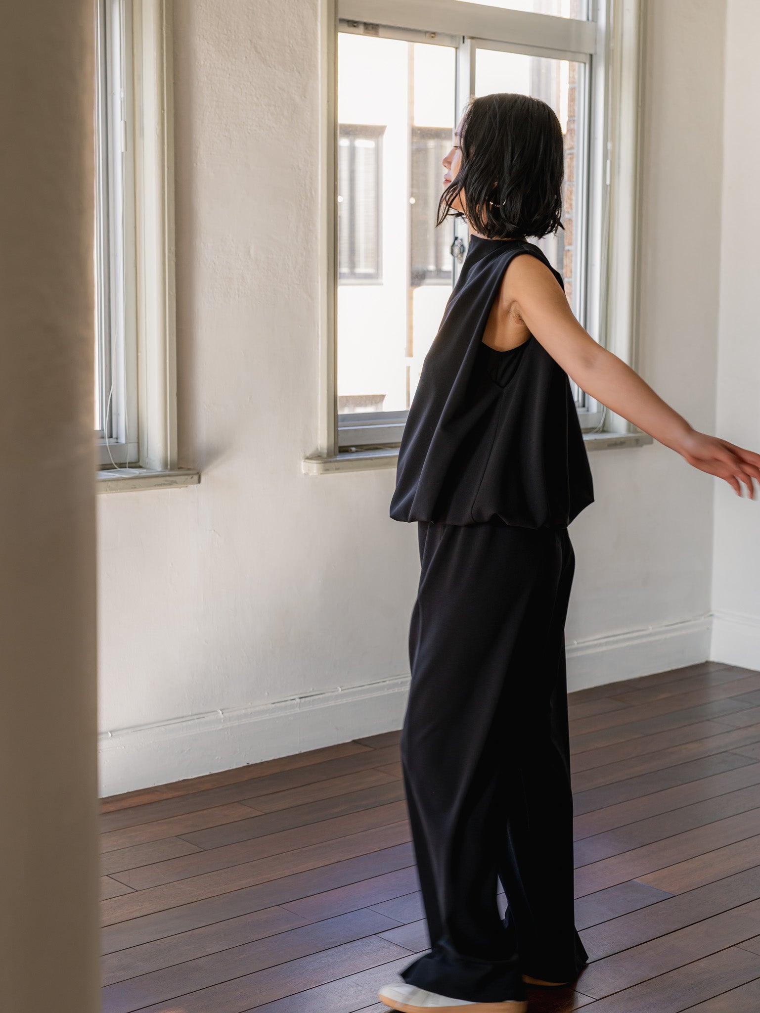 SILKY TECH TOP/Black