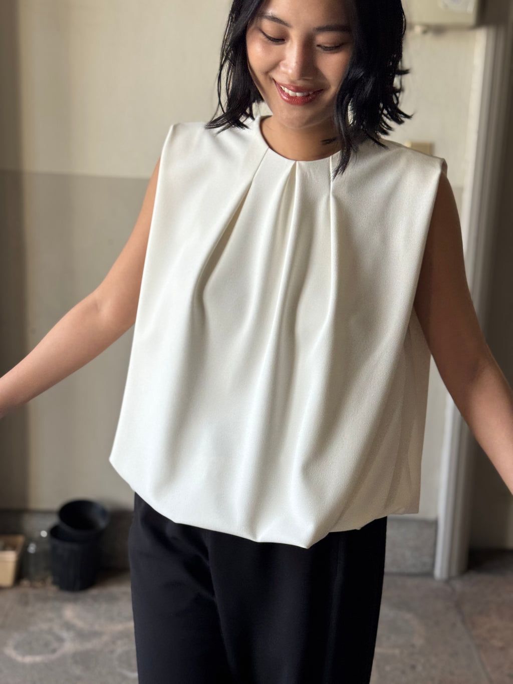 SILKY TECH TOP/White
