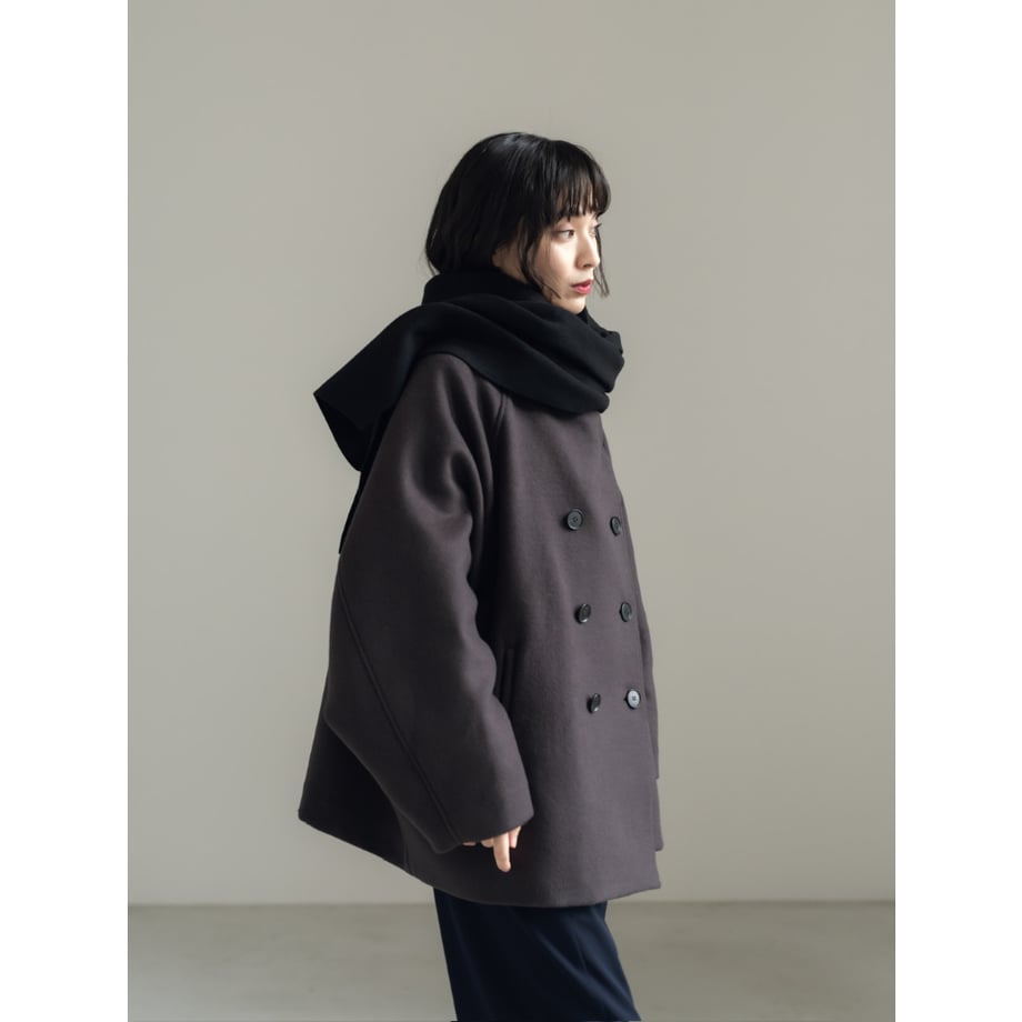 KNIT WIDE STOLE/Black