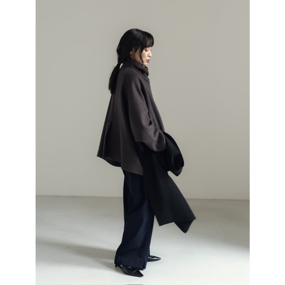 KNIT WIDE STOLE/Black