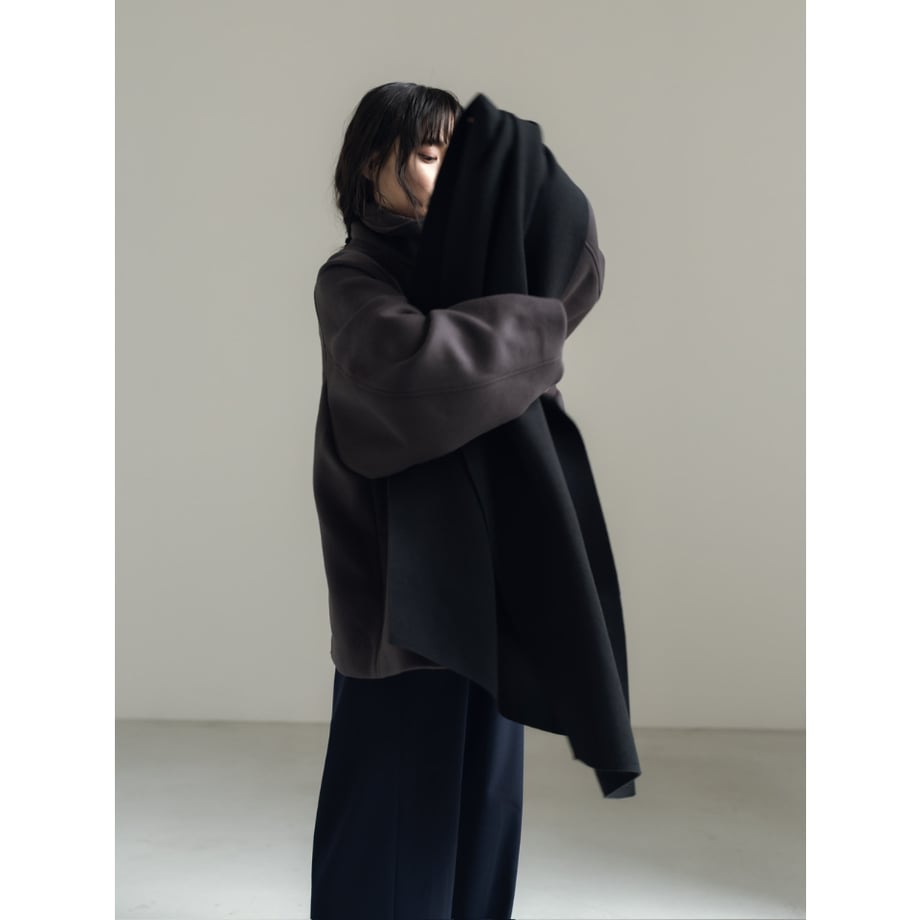 KNIT WIDE STOLE/Black
