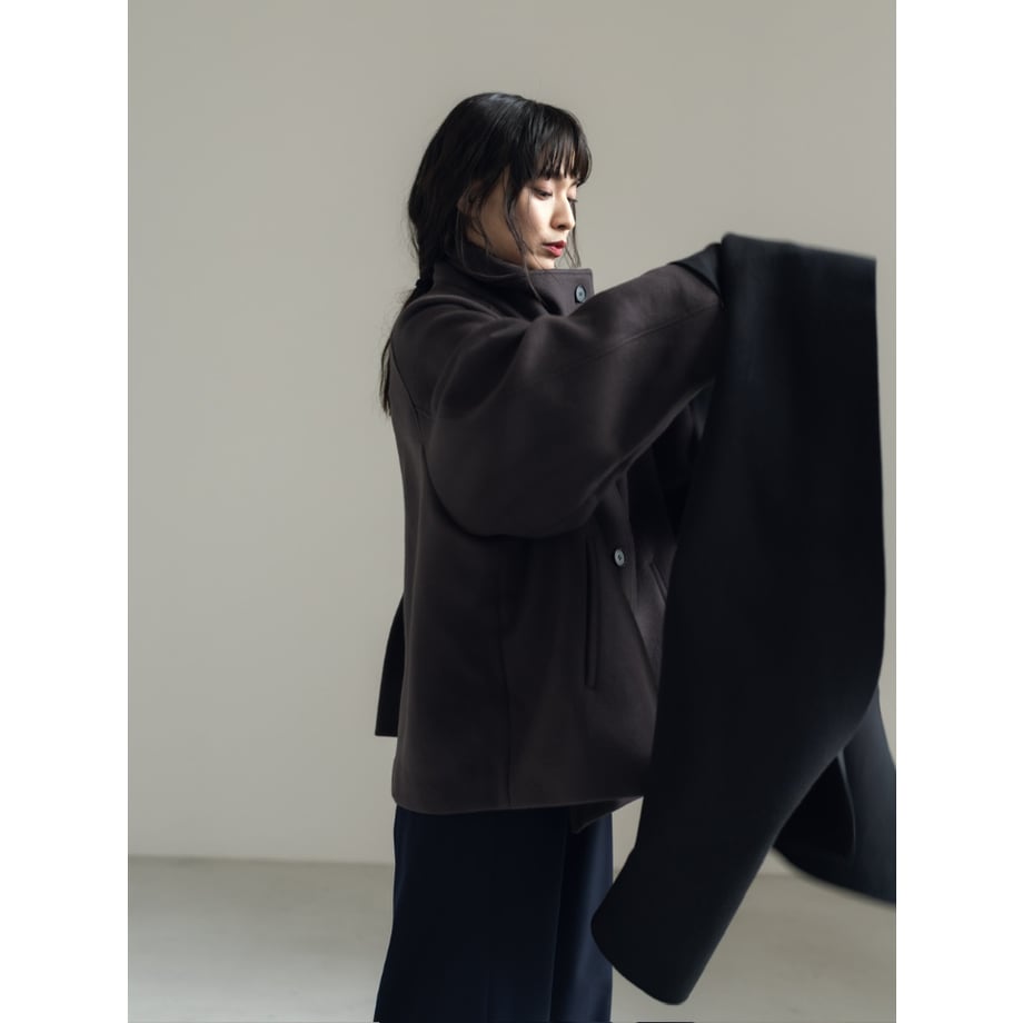 KNIT WIDE STOLE/Black