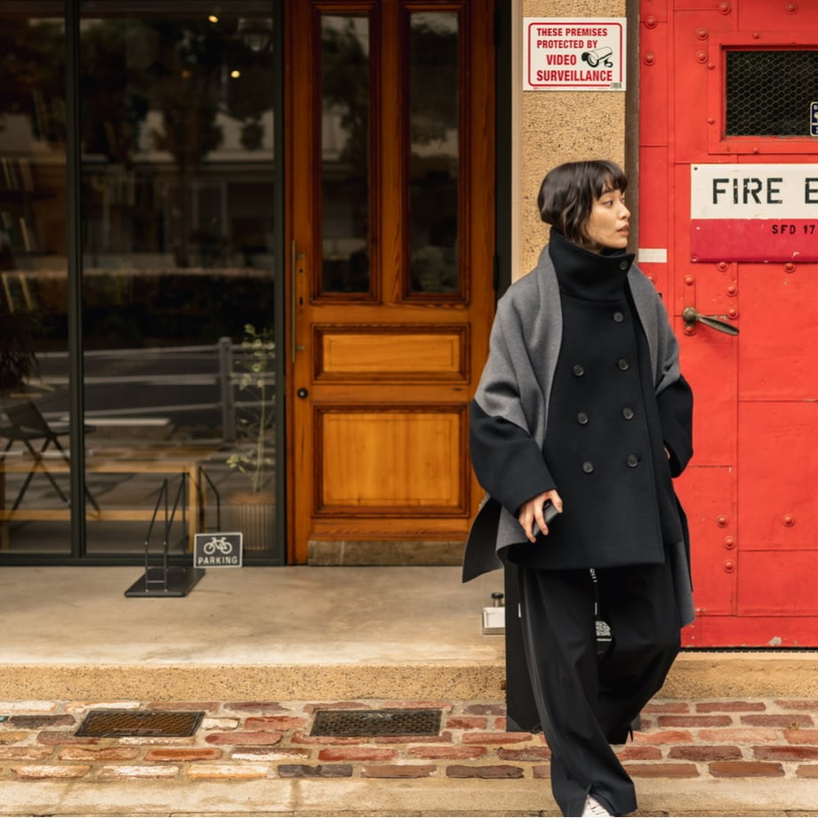 STAND HALF COAT/Black