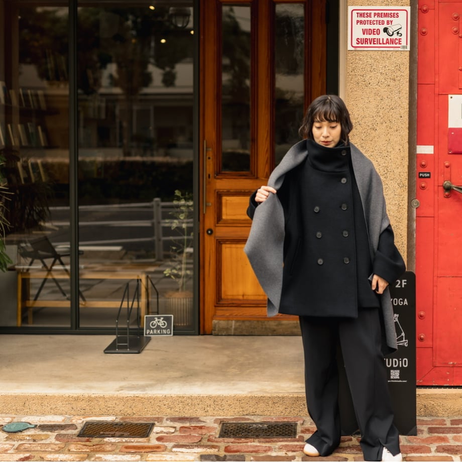 STAND HALF COAT/Black