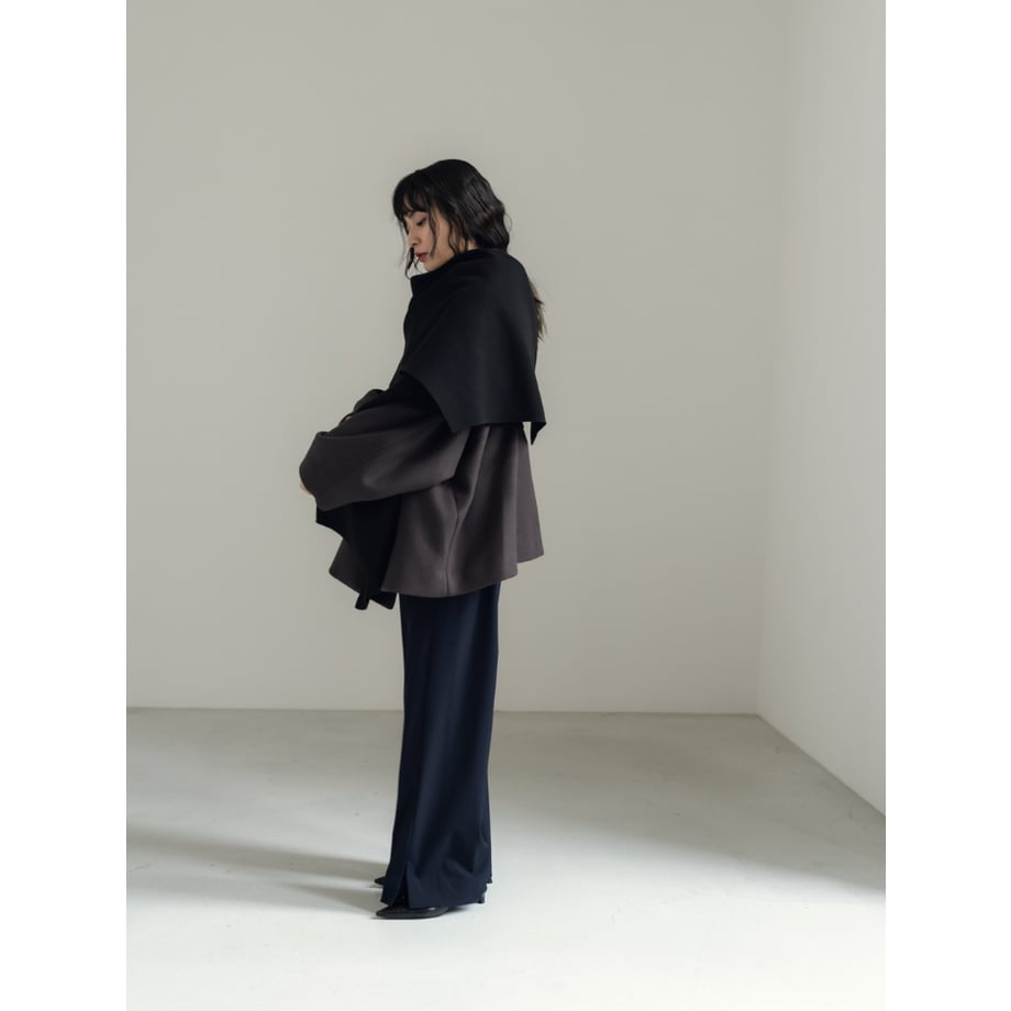 KNIT WIDE STOLE/Black