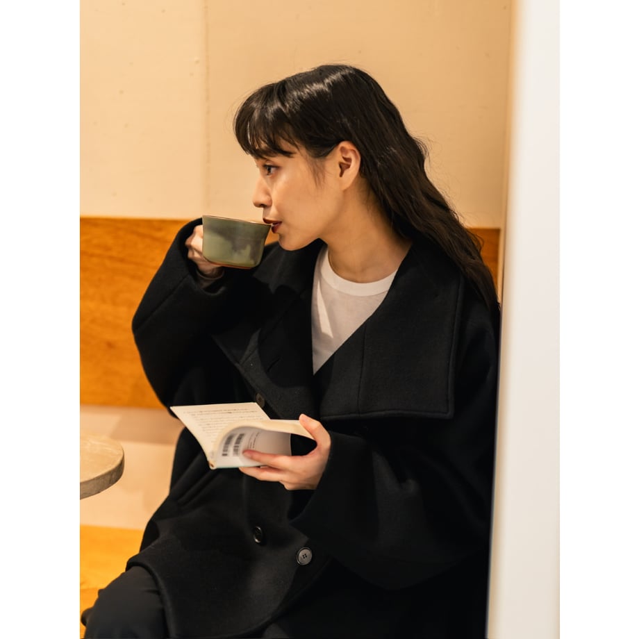 STAND HALF COAT/Black