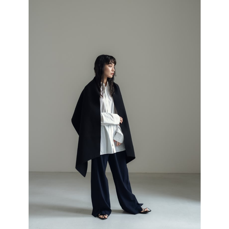 KNIT WIDE STOLE/Black