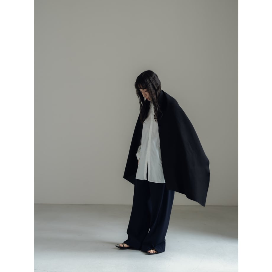 KNIT WIDE STOLE/Black