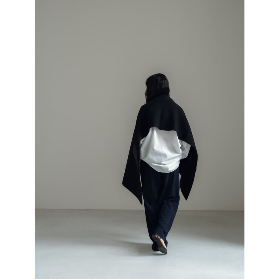 KNIT WIDE STOLE/Black