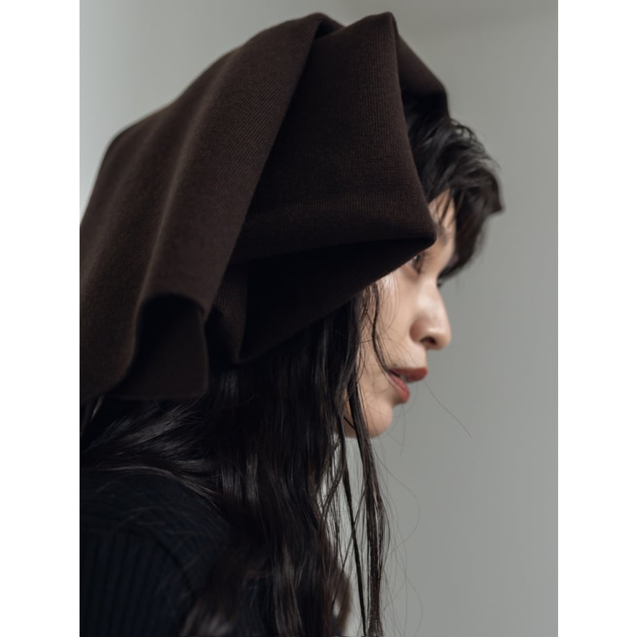 KNIT WIDE STOLE/Brown