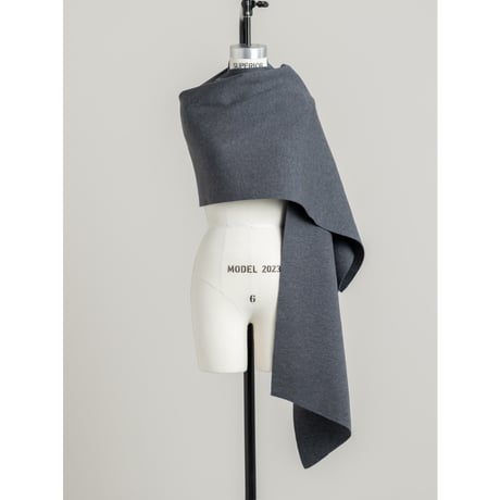 KNIT WIDE STOLE/Gray