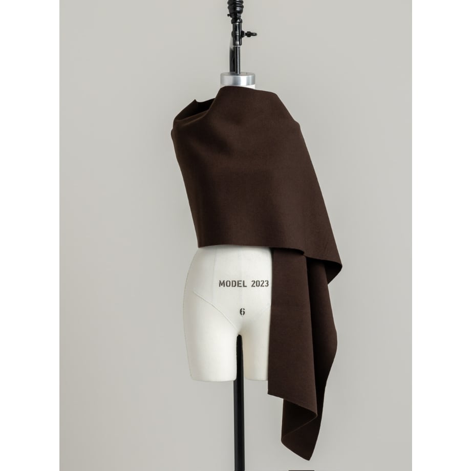 KNIT WIDE STOLE/Brown