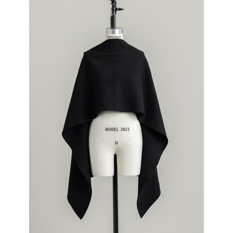 KNIT WIDE STOLE/Black
