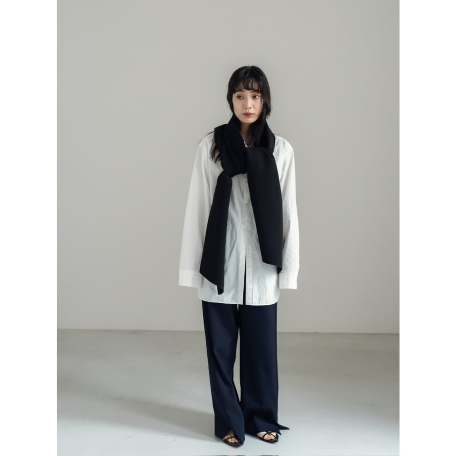 KNIT WIDE STOLE/Black