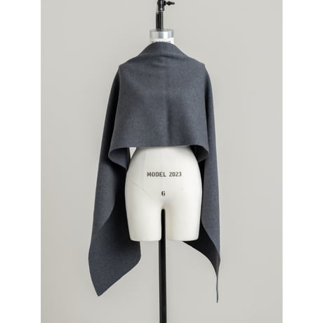KNIT WIDE STOLE/Gray