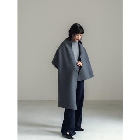 KNIT WIDE STOLE/Gray