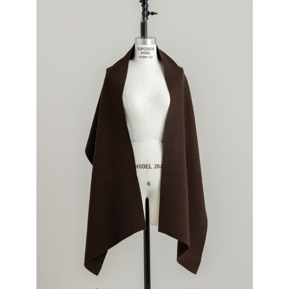KNIT WIDE STOLE/Brown