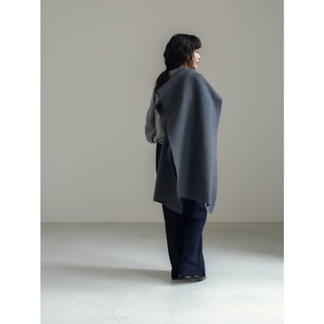 KNIT WIDE STOLE/Gray