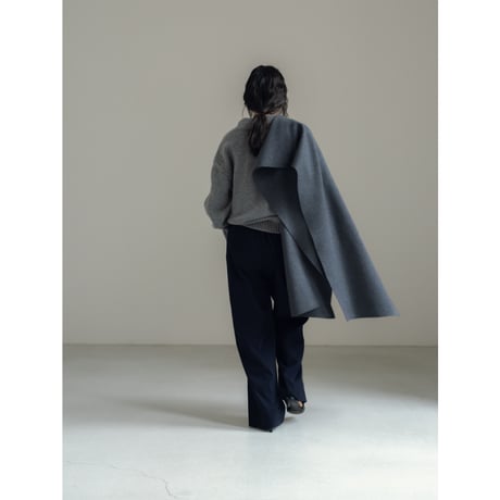 KNIT WIDE STOLE/Gray