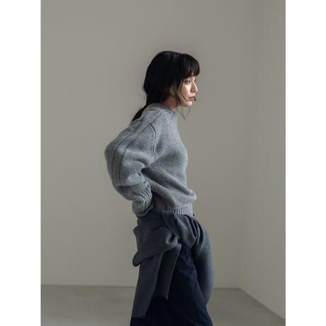 KNIT WIDE STOLE/Gray