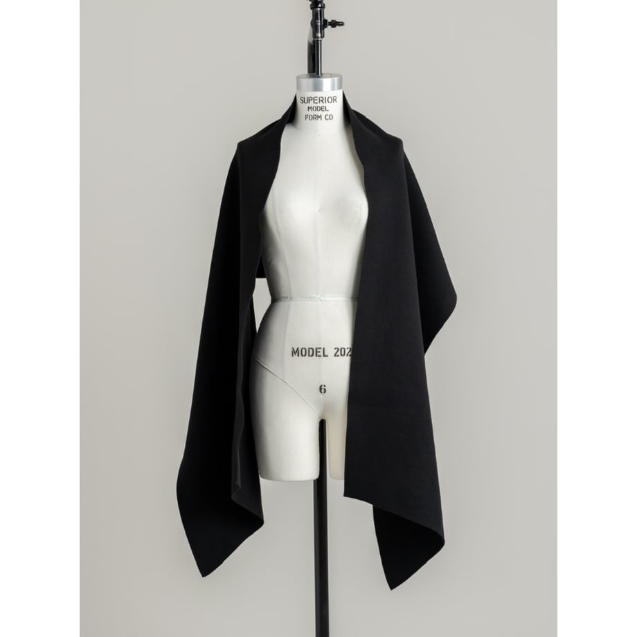 KNIT WIDE STOLE/Black