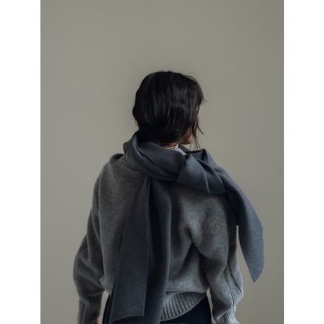 KNIT WIDE STOLE/Gray